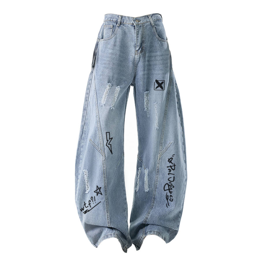 PAL ONGACO Jeans Unisex Moderate Wide Leg Pants