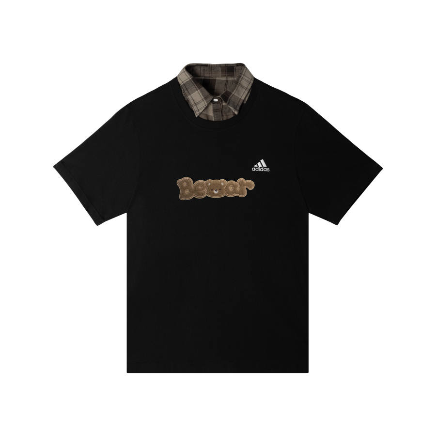 Adidas Adidas MUST HAVES T Shirts Unisex Black Lapel Moderate Straight Fit