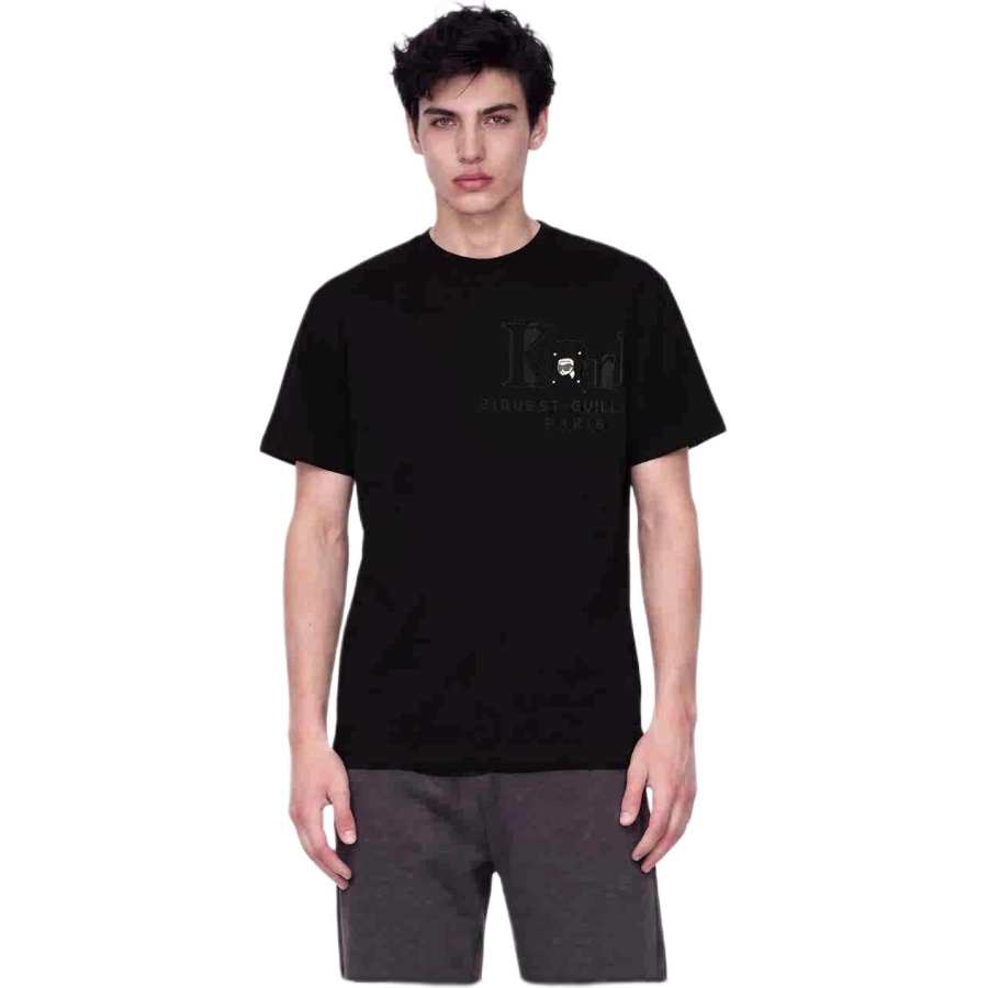 KARL LAGERFELD / Karl Lagerfeld Jeans T Shirts Men's Black Crew Neck Thin