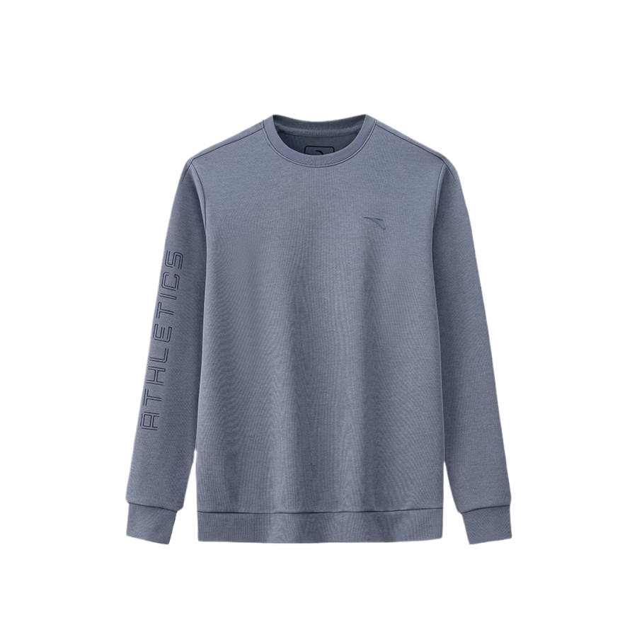 ANTA Variety Training Collection Sweatshirts Men's Rabbit Gray Crew Neck Moderate Straight Fit