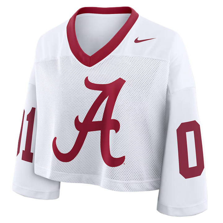 Nike Nike Dri Fit College T Shirts Women's White/Dark Red Team V Neck Moderate