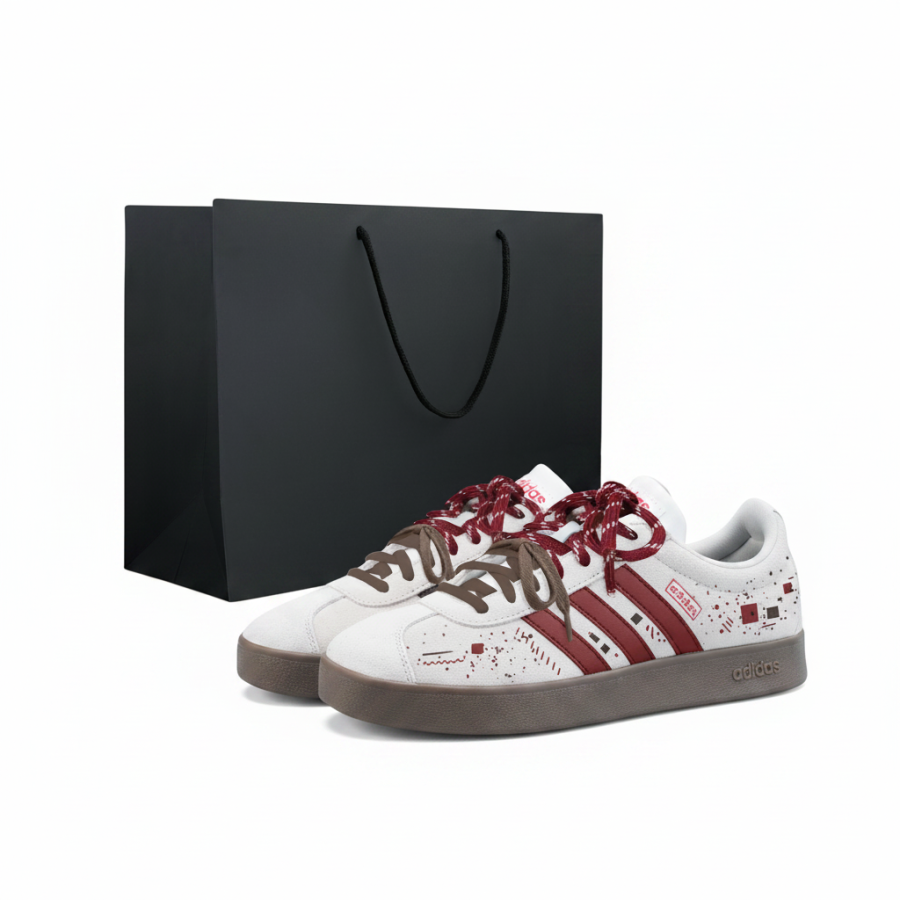 Adidas Adidas VL COURT 2.0 German Army Trainers Unisex Low Top Gray/Burgundy