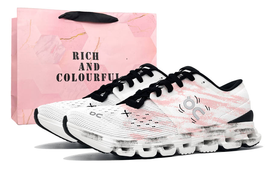 On On Cloud X4 Running Shoes Unisex Low Top White/Black/Pink
