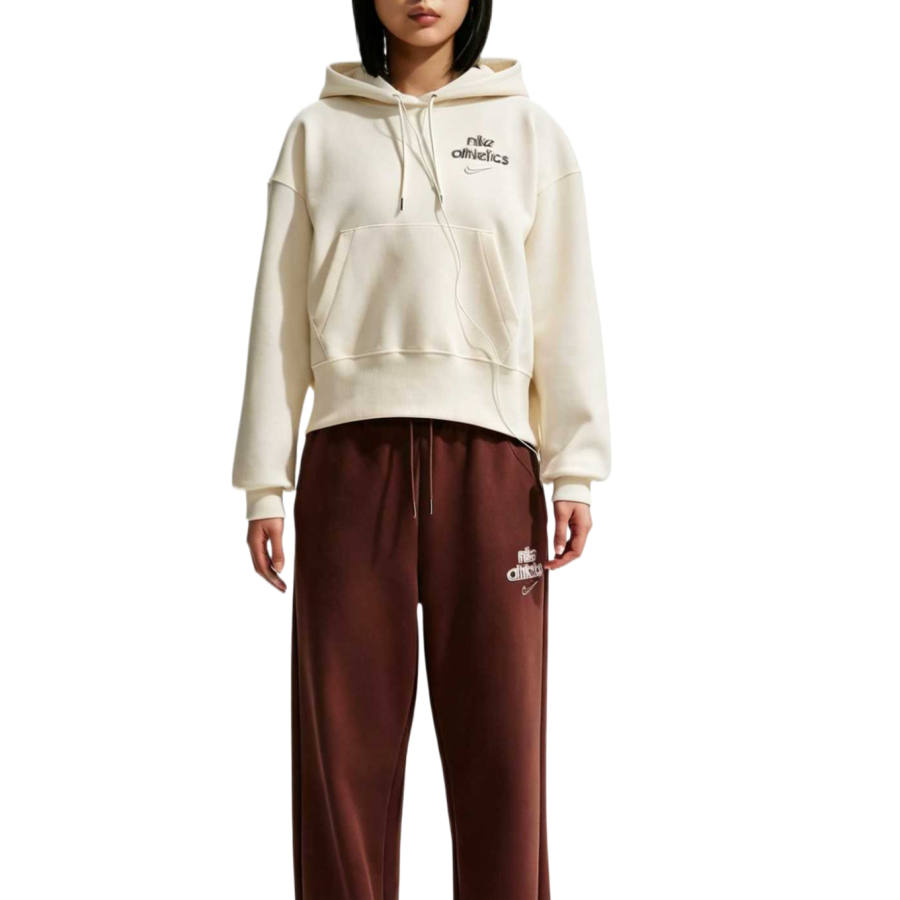 Nike Nike Sportswear Phoenix Fleece Sweatshirts Women's Sail White Hooded Non Detachable Moderate