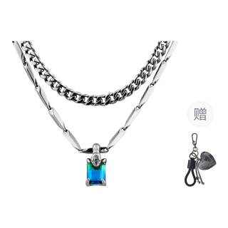 BLACKHEAD 316 Stainless Steel, Synthetic Tourmaline Stone Necklaces Unisex