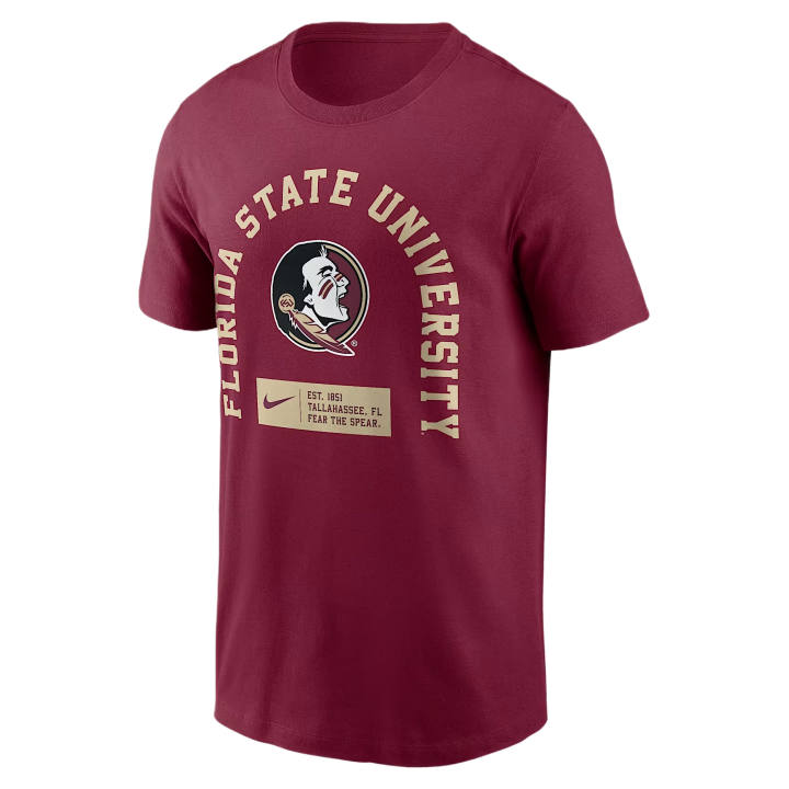 Nike Nike College T Shirts Men's Garnet Crew Neck Moderate