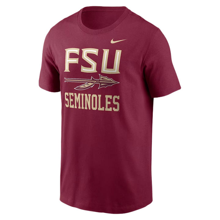 Nike Nike College T Shirts Men's Garnet Crew Neck Moderate