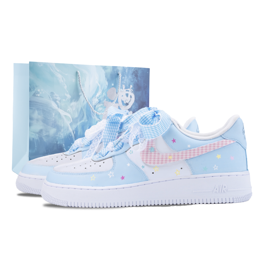 Nike Nike Air Force 1 Skateboard Shoes Women's Low Top Pink/Blue