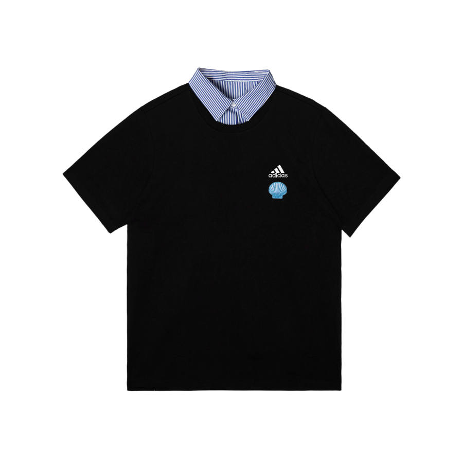 Adidas Adidas MUST HAVES T Shirts Unisex Black Lapel Moderate Straight Fit