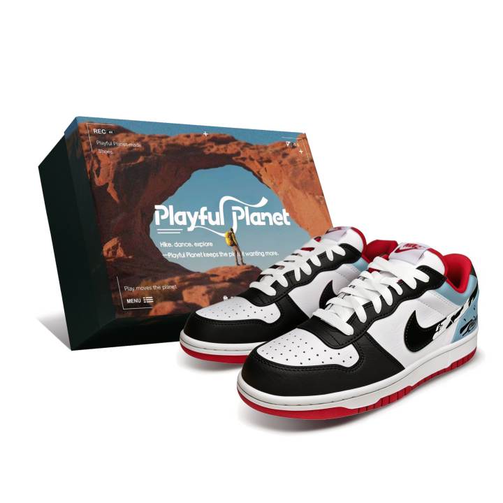 Nike Nike Big Low top Skateboard Shoes Men's Black White Blue