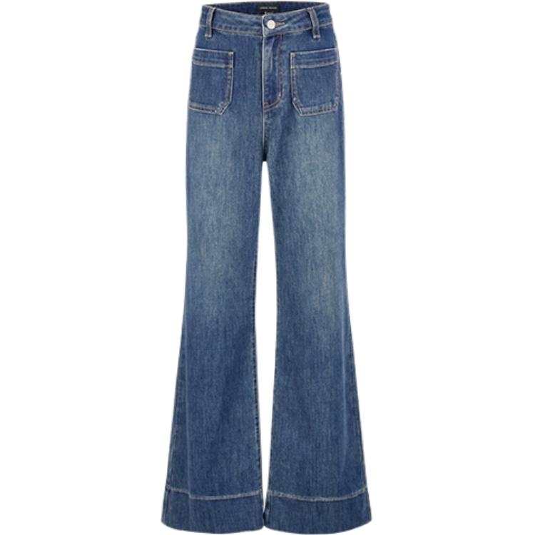 URBAN REVIVO Jeans Women's Blue Moderate Wide Leg Pants