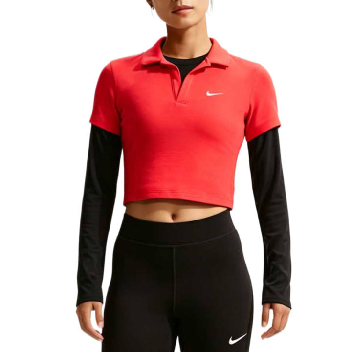 Nike Nike Sportswear Essentials Polo Shirts Women's Light Red/Sail White Polo Collar Moderate