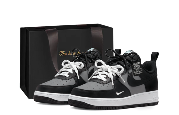 Nike Nike Air Force 1 Skateboard Shoes Unisex Low Top Black Gray