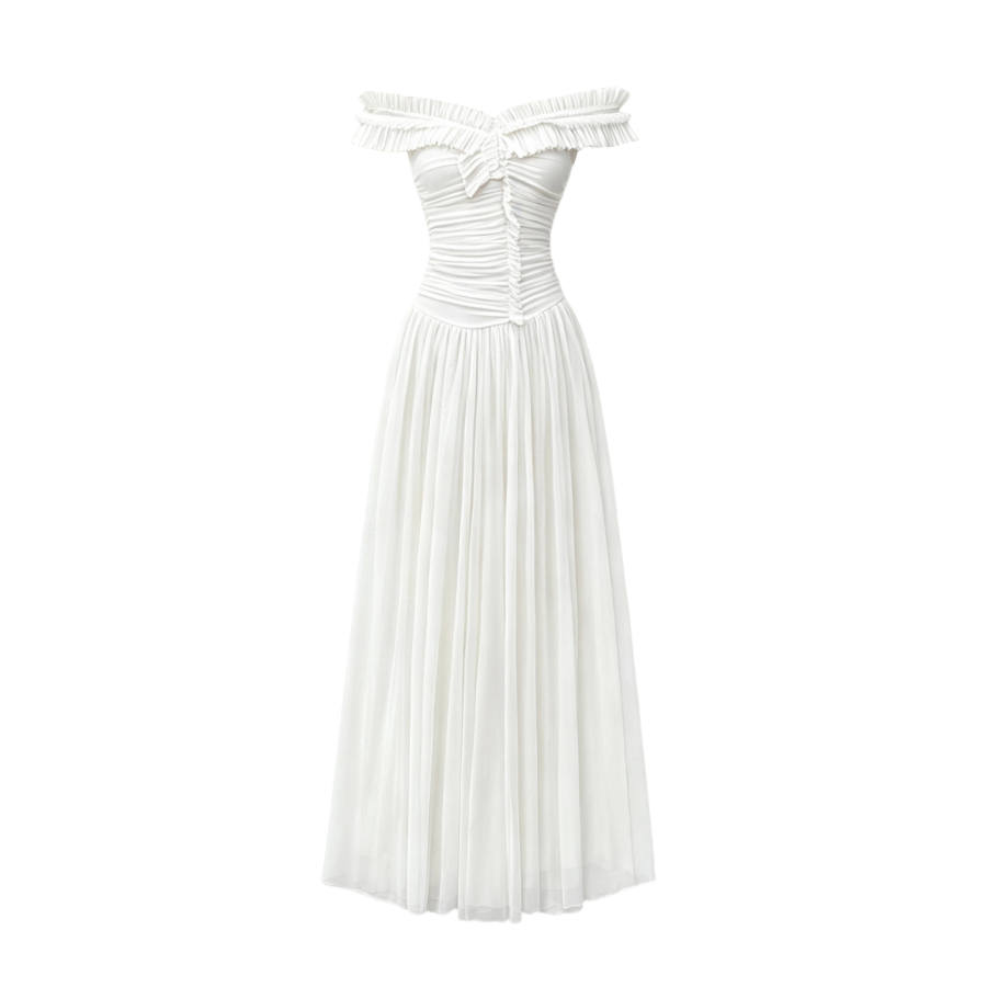TUSHIFEI Sleeveless Dresses Women's Image Color Boat Neck Moderate Long Skirt A Line Skirt