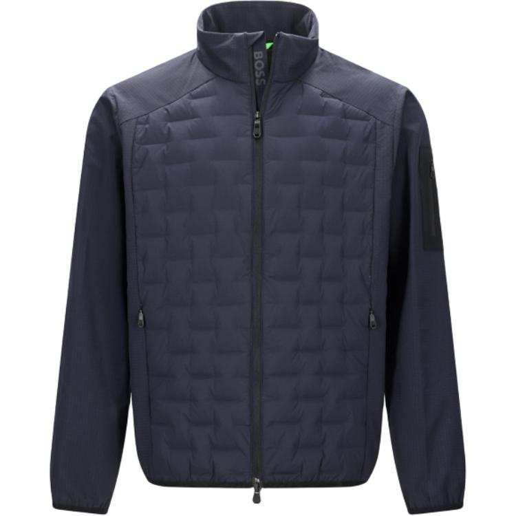 HUGO BOSS Down Jackets Men's Dark Blue Stand Collar Thin