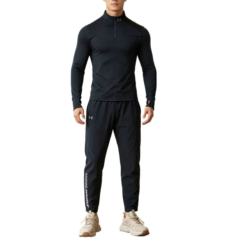 Under Armour Casual Sportswear Men's Black 2 Pack Stand Collar Moderate