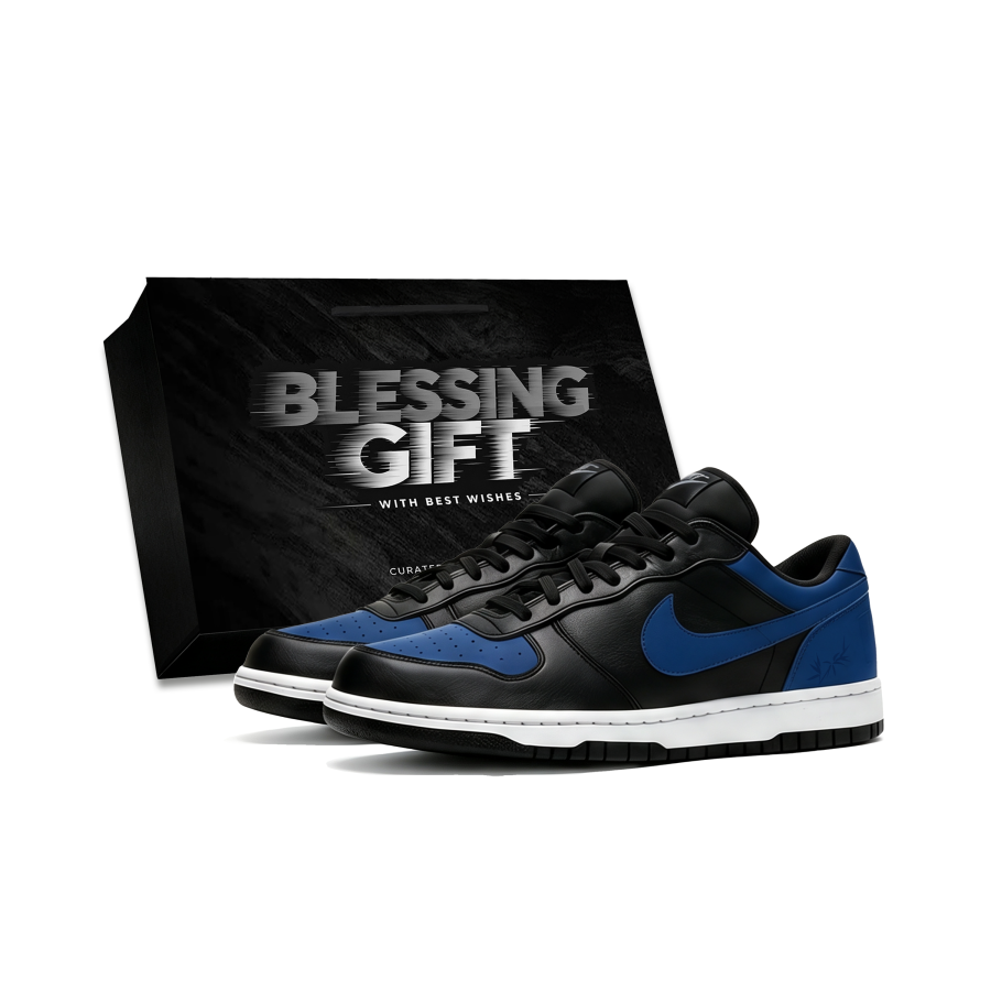 Nike Nike Big Low Lux Skateboard Shoes Men's Low Top Black Blue White Color Block