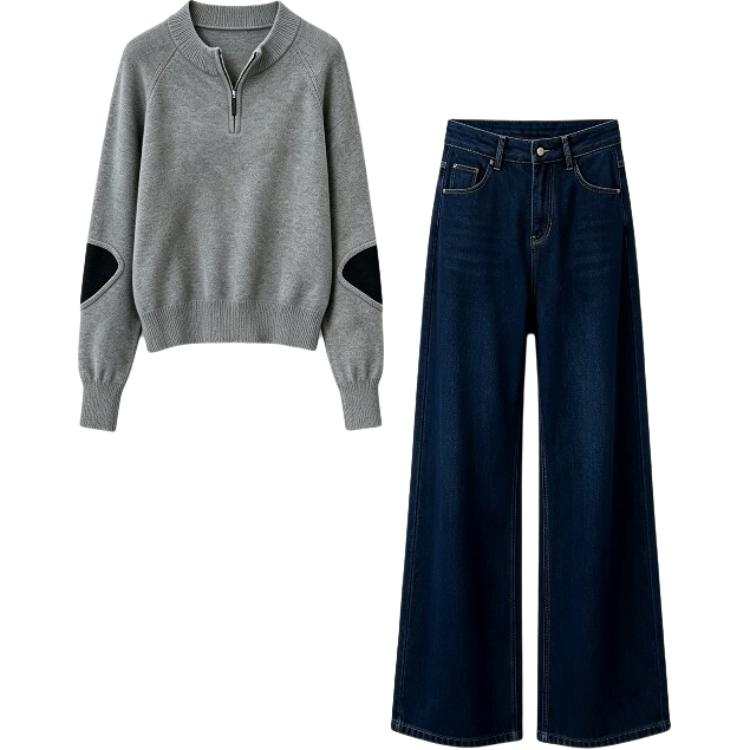 CHARM GLOW Casual Suits Women's Crew Neck Moderate