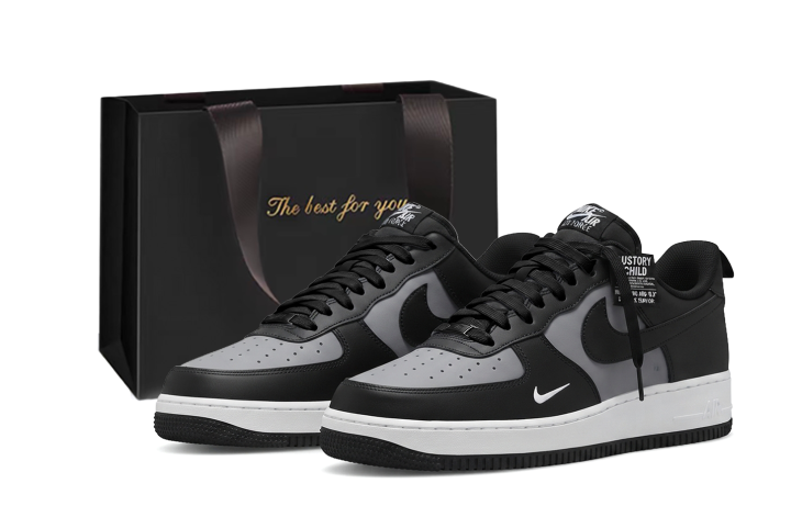 Nike Nike Air Force 1 Skateboard Shoes Unisex Low Top Black Gray