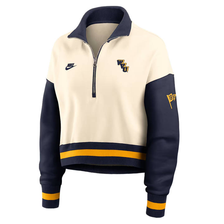Nike Nike College Sweatshirts Women's Natural/Navy Stand Collar Moderate