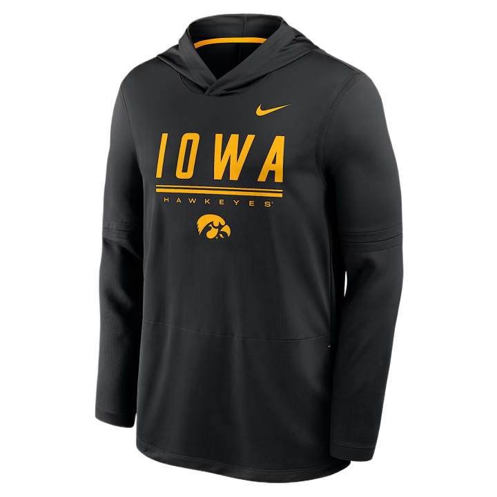 Nike Nike Dri Fit College Sweatshirts Men's Black/University Gold Hooded Non Detachable Moderate