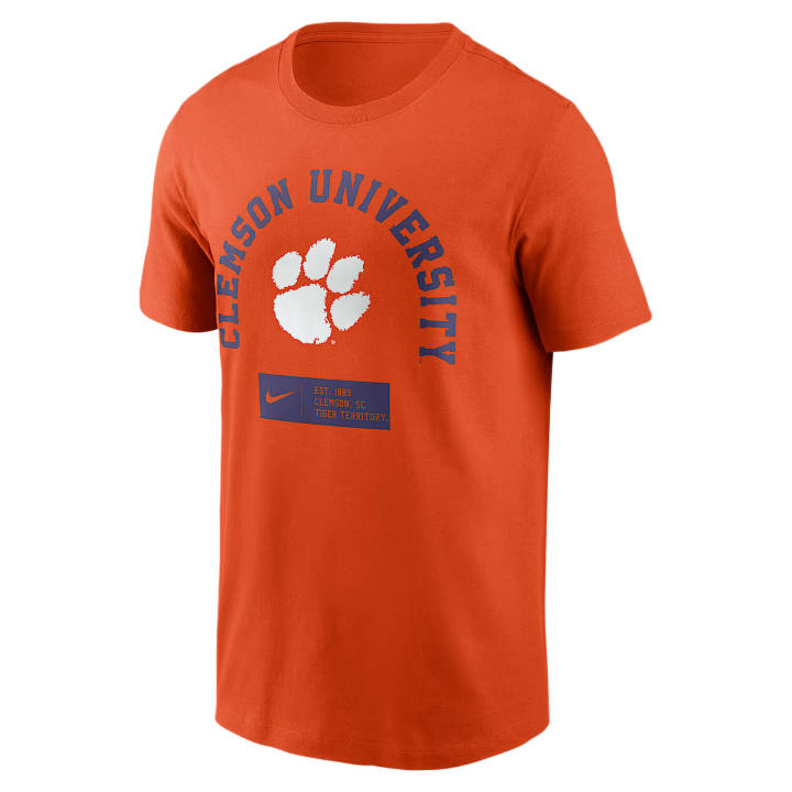 Nike Nike College T Shirts Men's Orange Crew Neck Moderate