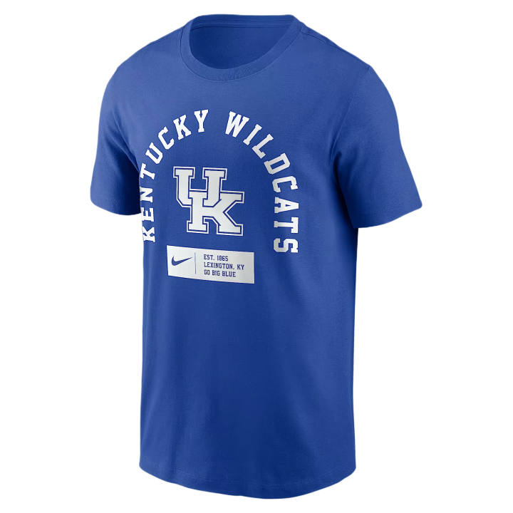 Nike Nike College T Shirts Men's Royal Crew Neck Moderate