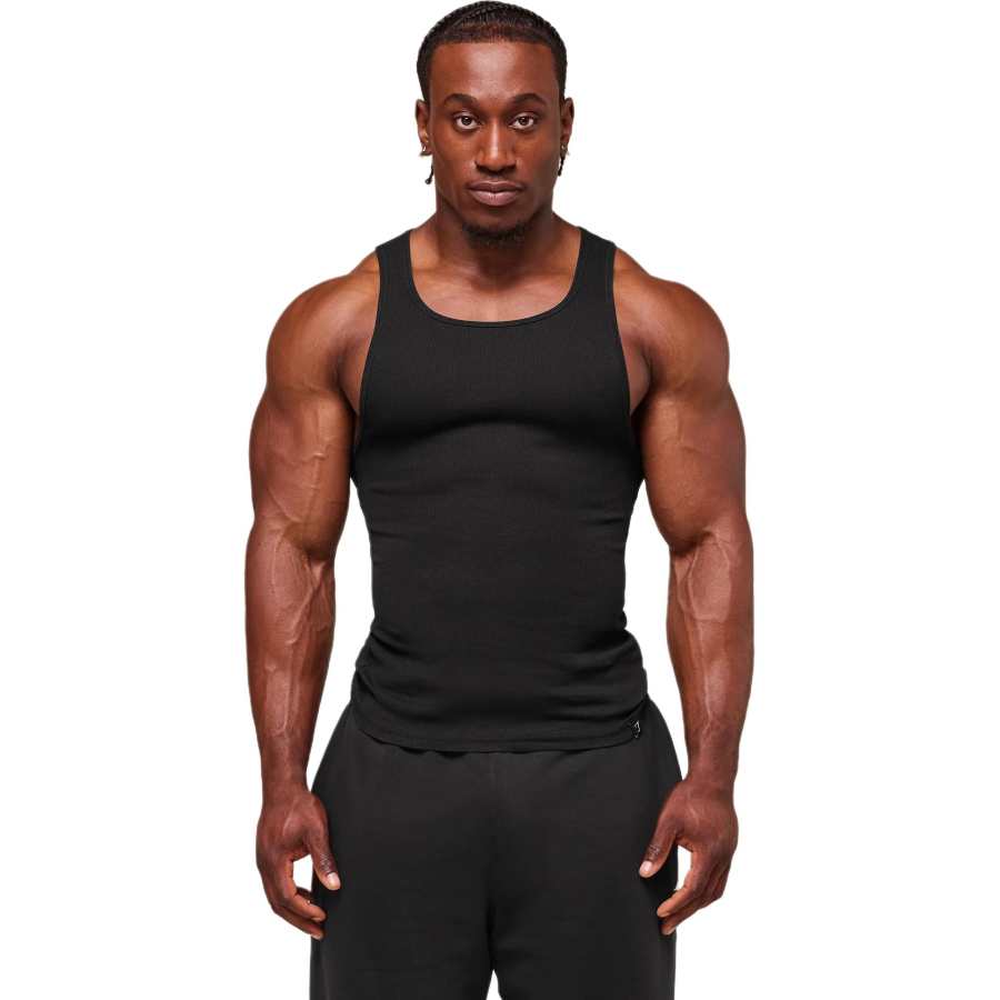 GYMSHARK RIBBED TANK 1PK Tank Top Men's Black