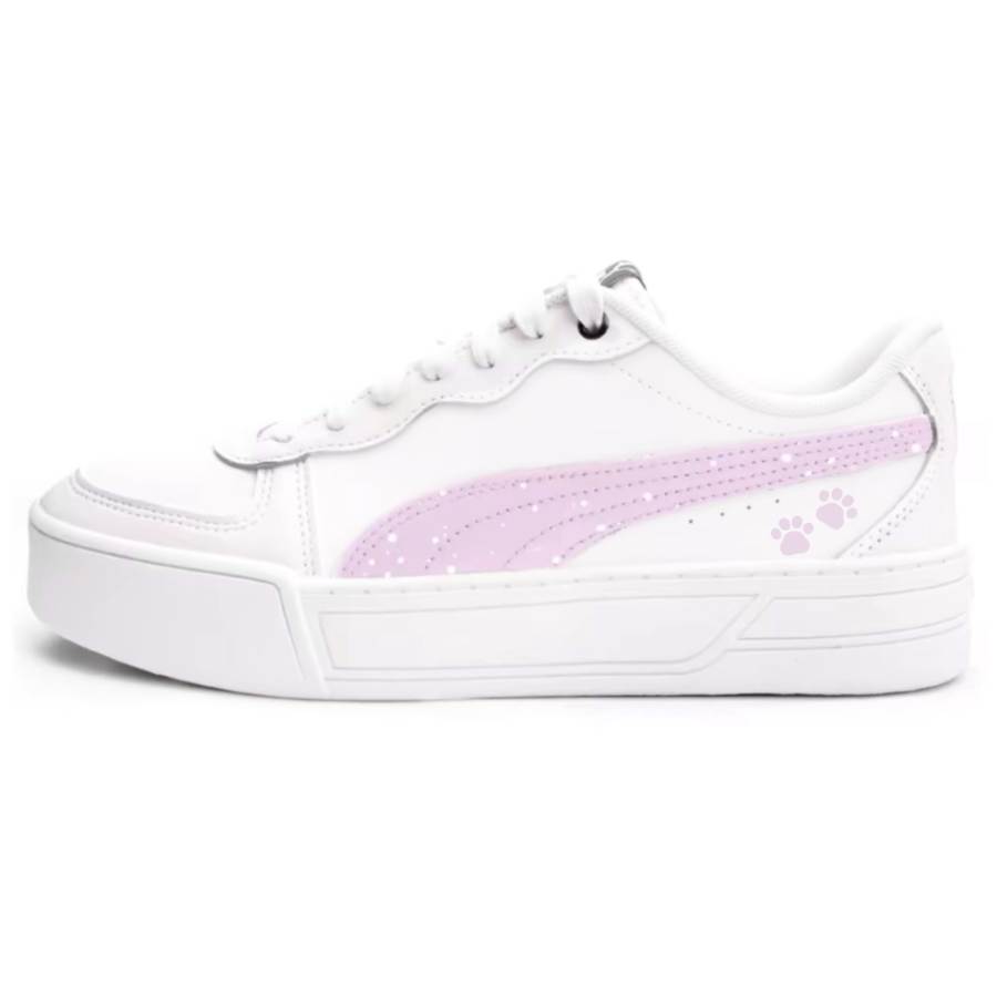 PUMA Skye Skateboard Shoes Women's Low Top White, Pink