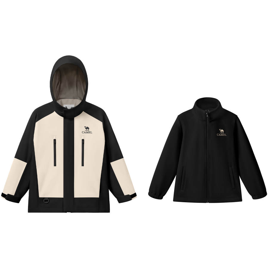 CAMEL CAMEL Kids Windbreaker Jackets Hooded Detachable Moderate