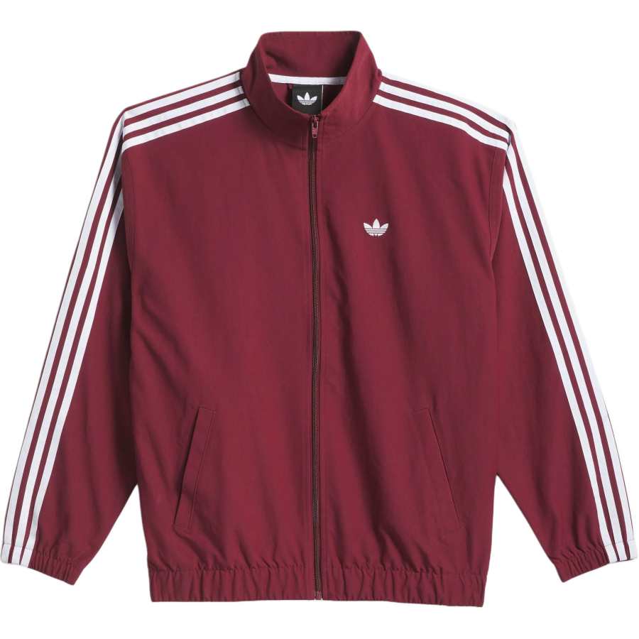 Adidas Originals Skateboarding Jackets Men's Dark Red/White Stand Collar Moderate