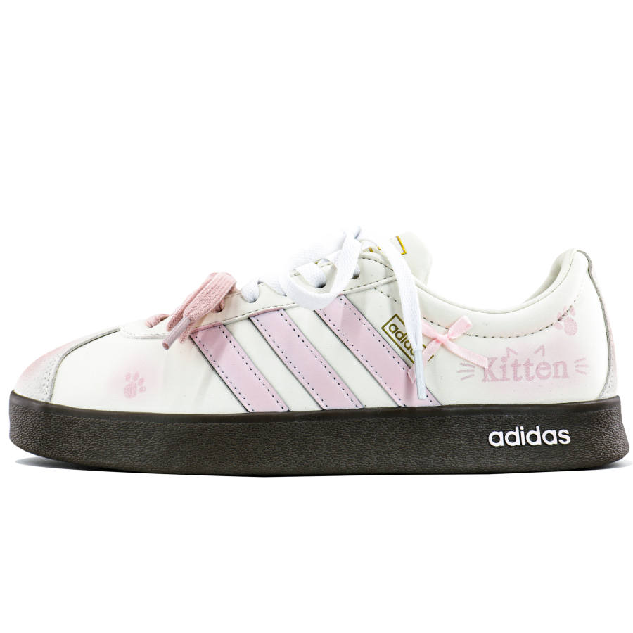 Adidas Adidas Vl Court Classic German Army Trainers Unisex Low Top Ecru/Pink