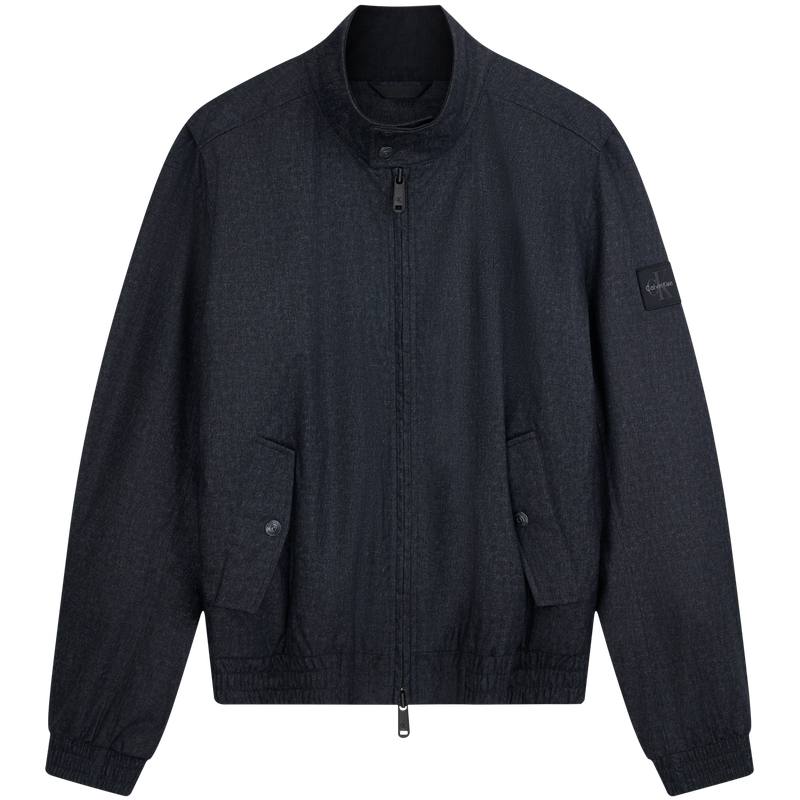 Calvin Klein Puffer Jackets Men's DU4 Heather Black Gray Stand Collar Moderate