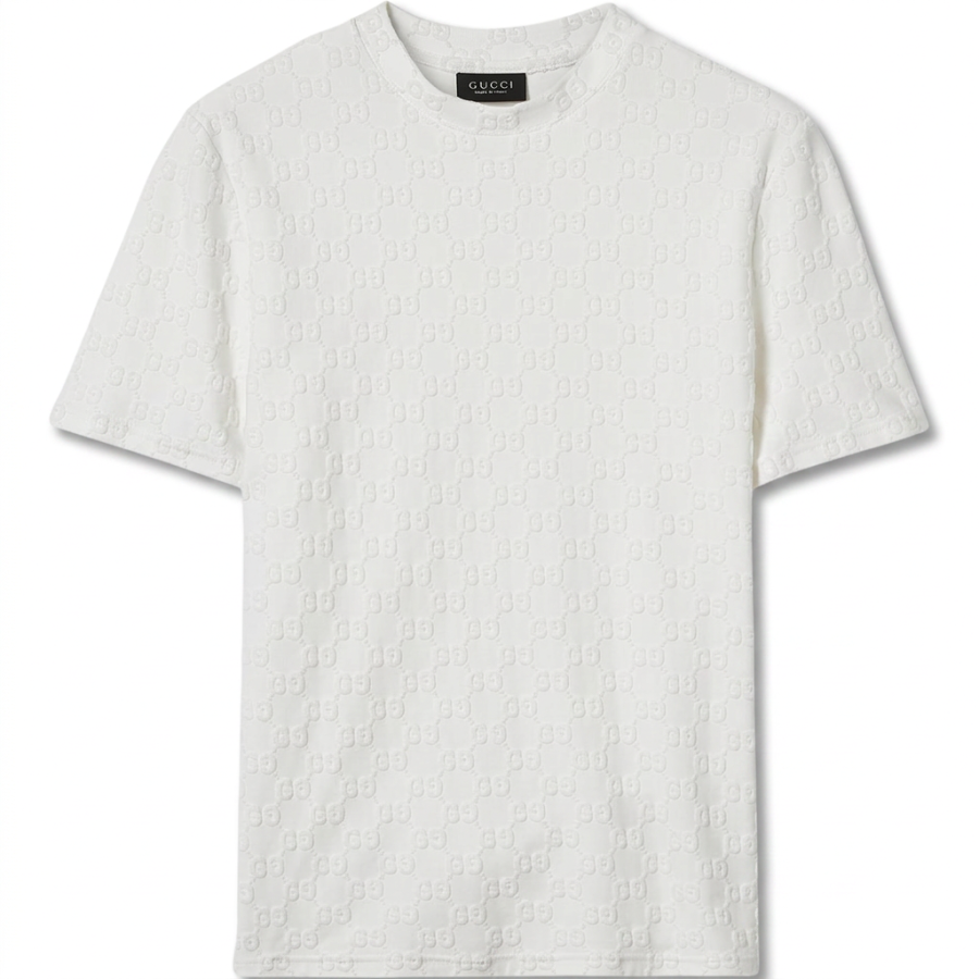 GUCCI T Shirts Men's White Crew Neck Moderate Straight Fit