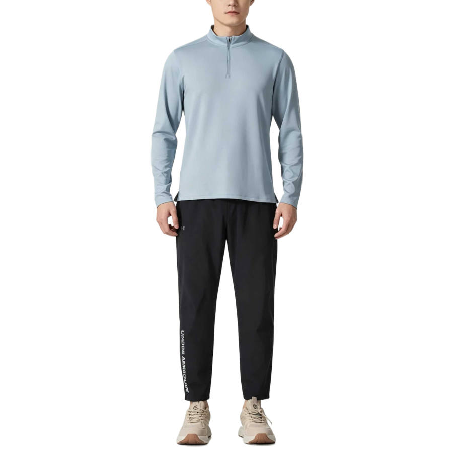 Under Armour Running Clothing Sets Men's Blue Black 2 Pack Stand Collar Moderate