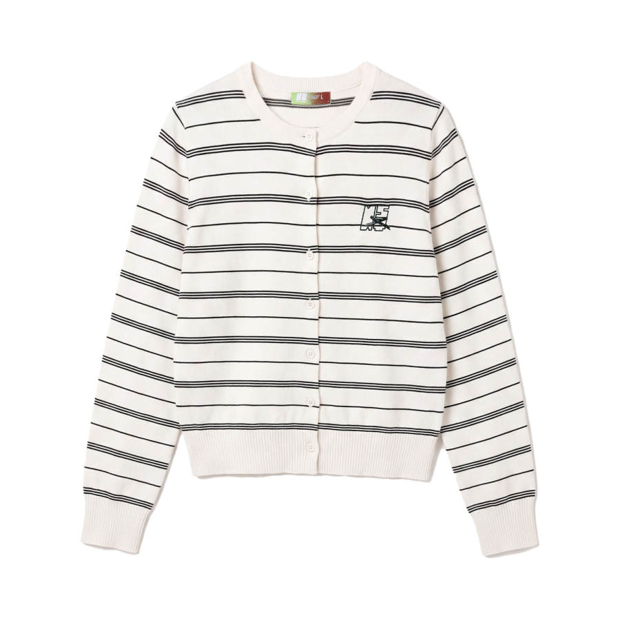 NSTNEW START Knitwear Women's Black White Stripes Crew Neck Thin Straight Fit