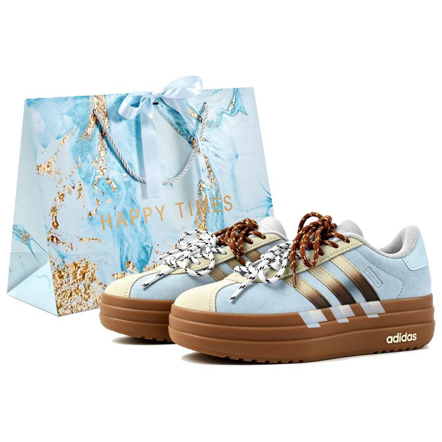 Adidas Adidas VL Court Bold German Army Trainers Women's Low Top Yellow/Blue/Brown
