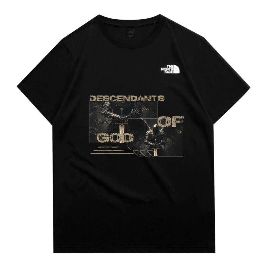 THE NORTH FACE Basic T Shirts Unisex Black Crew Neck Moderate