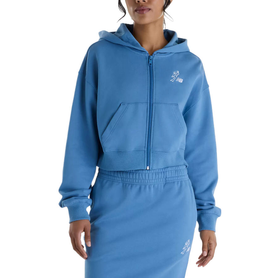 New Balance New Balance Sweatshirts Women's Pale Egret Blue Hooded Non Detachable Moderate