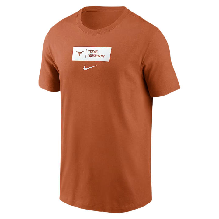 Nike Nike College T Shirts Men's Burnt Orange Crew Neck Moderate