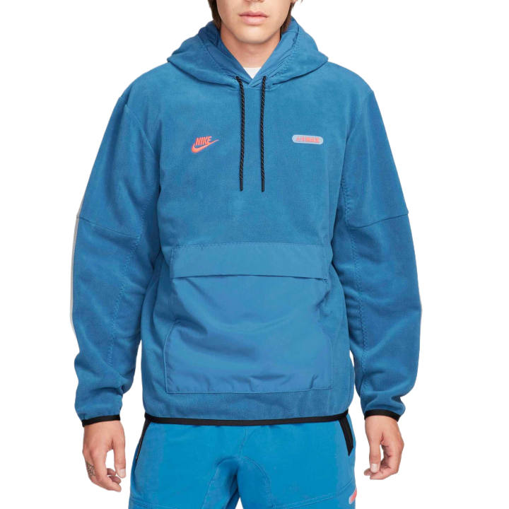 Nike Nike Sweatshirts Men's Industrial Blue/Bright Dark Red Hooded Non Detachable Moderate