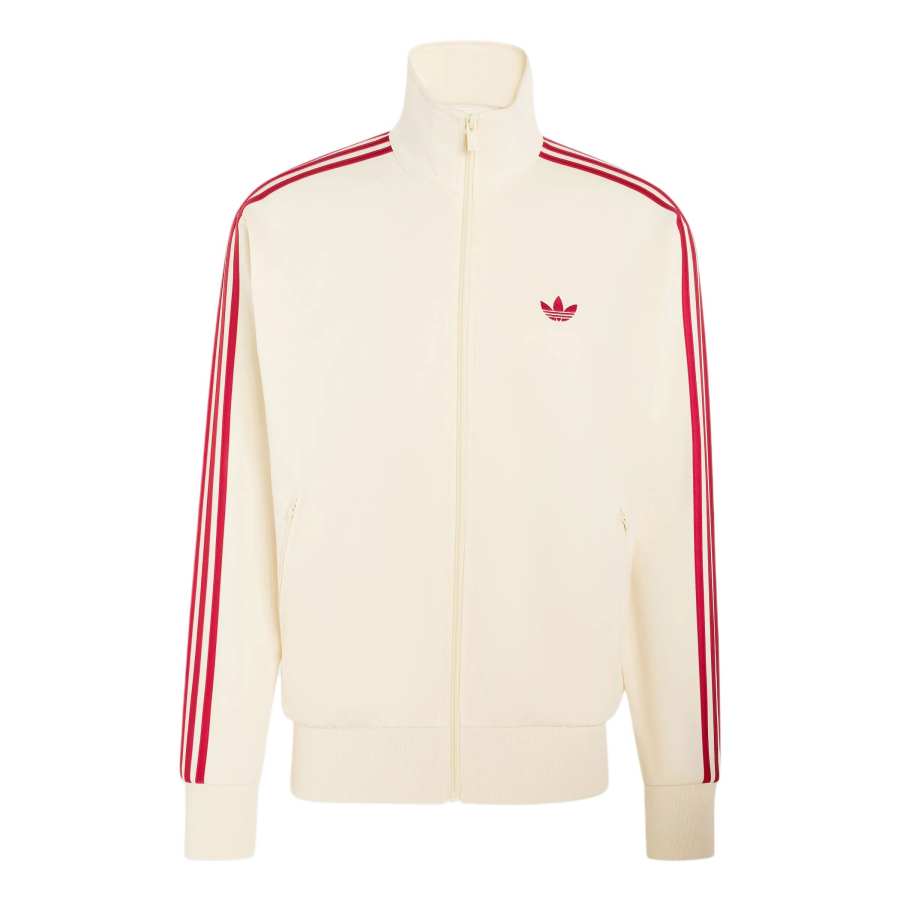Adidas Originals Firebird Jackets Men's Warm Vanilla/Victory Red Stand Collar Thin