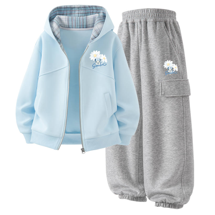 Disney Kids Casual Sportswear Hooded Non Detachable Moderate Stretch Breathable