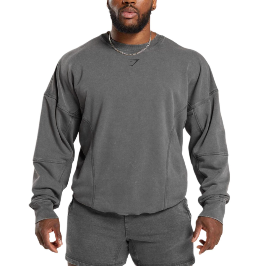 GYMSHARK Drop Shoulder Sleeve T Shirt Men's Agate Gray