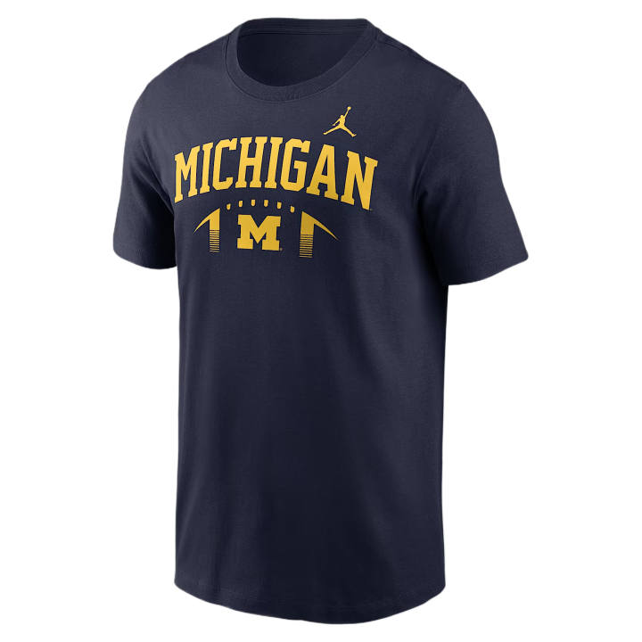 Nike Nike College T Shirts Men's Marine Blue Crew Neck Moderate