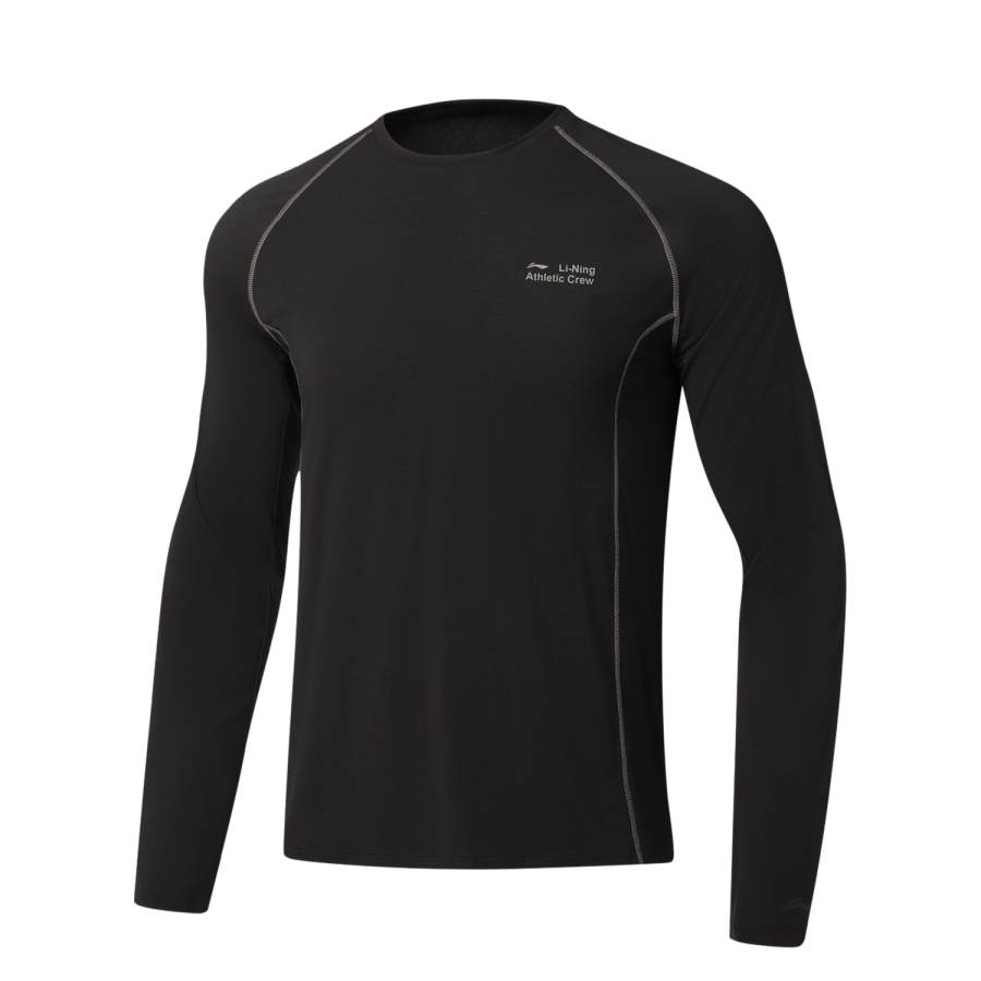 Li-Ning Li Ning Fitness Series Fitness Clothing Men's Black Crew Neck Moderate Straight Fit