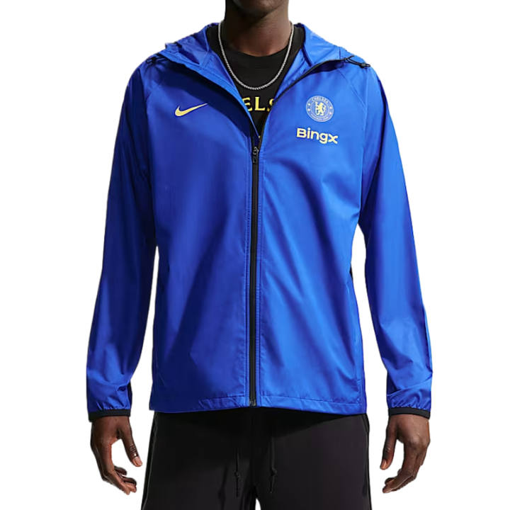 Nike Nike Jackets Men's Bright Blue/Midwest Gold Hooded Non Detachable Moderate