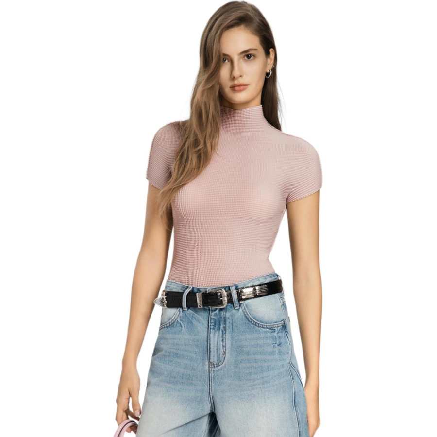 PINKO T Shirts Women's Pink Turtleneck