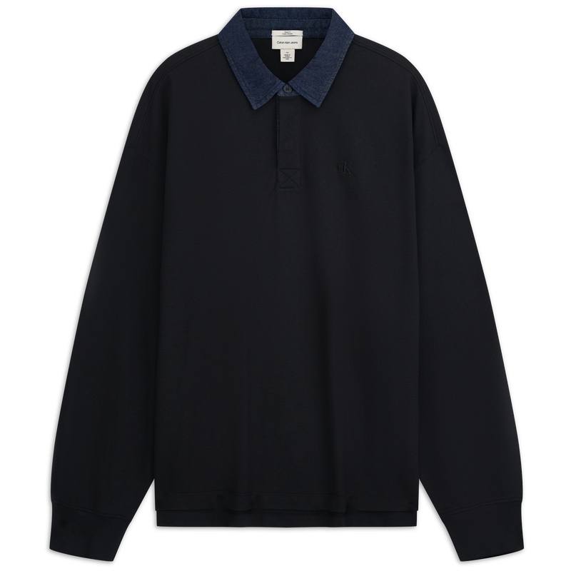 Calvin Klein Polo Shirts Men's UB1 Space Black Lapel Moderate