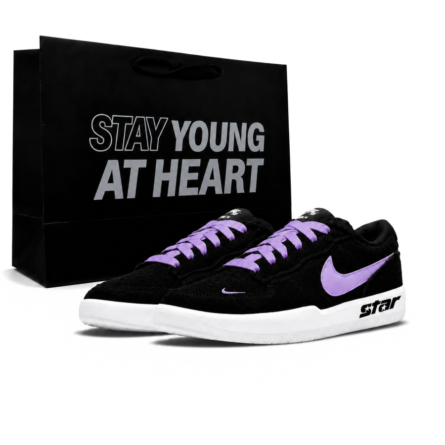 Nike Nike SB Force 58 Skateboard Shoes Unisex Low Top Black Purple Contrast
